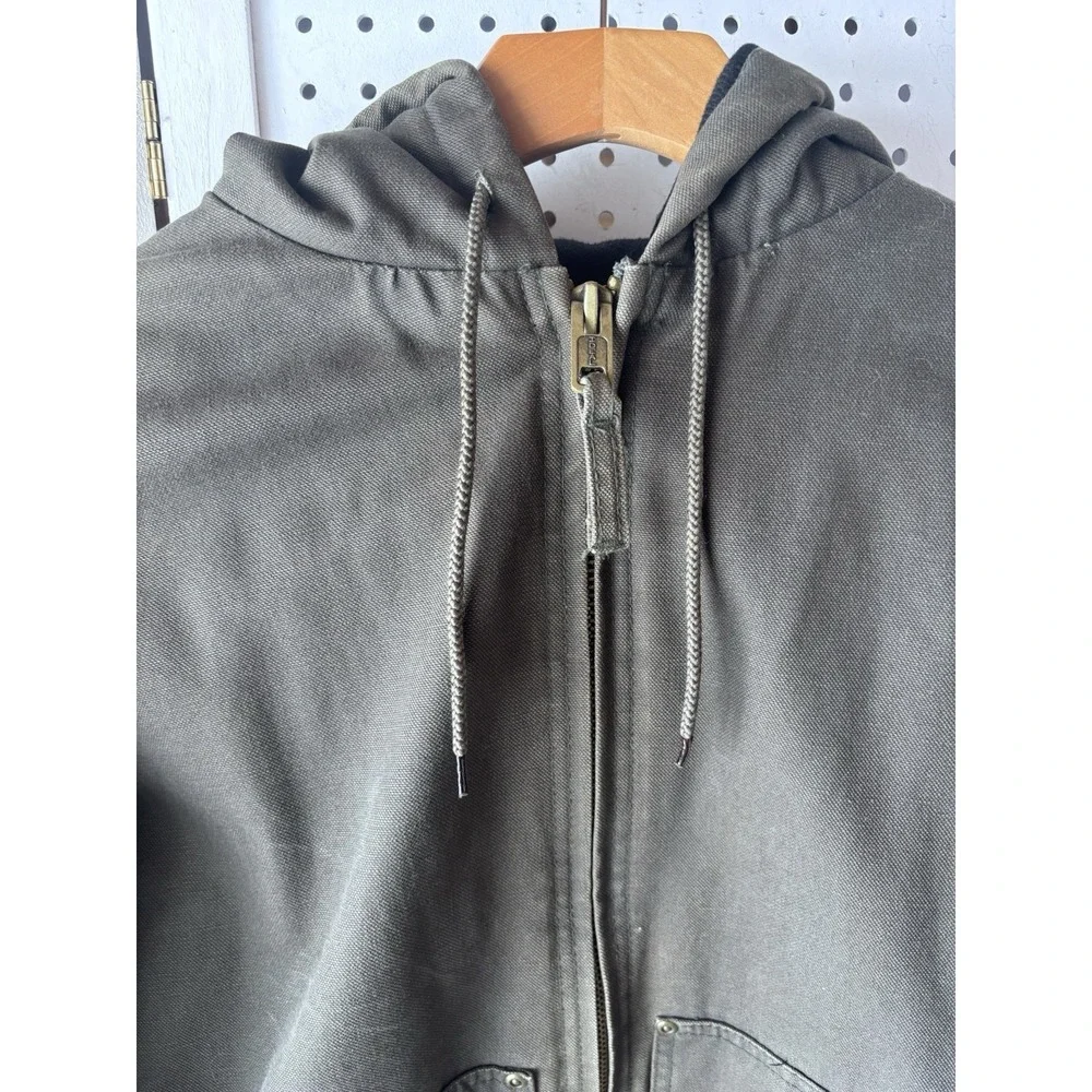 Iron Max Canvas Work Jacket Lined Hooded Zip Men's Size XL reg 48-50 Durable‎